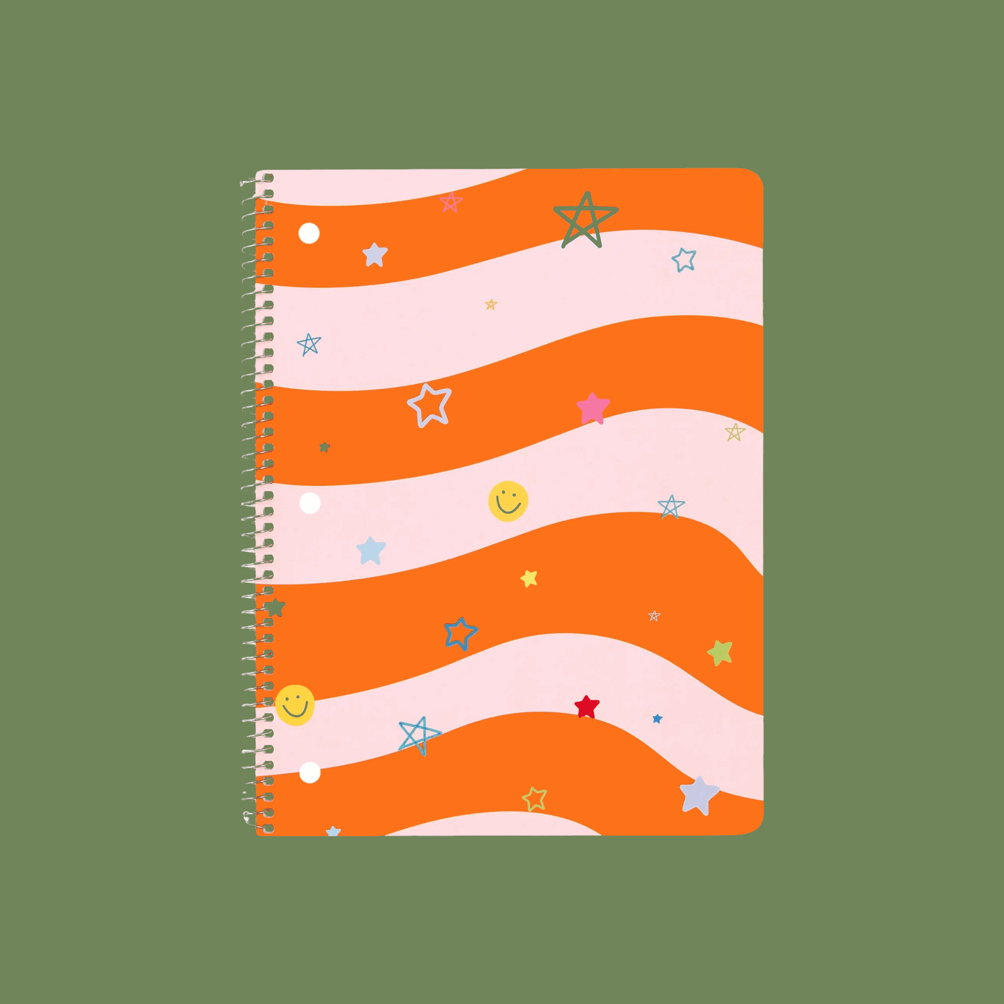 Wavy Icons Spiral Notebook